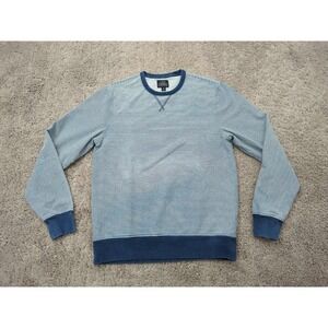 J Crew Sweatshirt Mens Medium Blue Striped‎ Pullover Long Sleeve